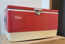 VTG Coleman 1973 Red Metal Cooler TRAY INCLUDED VERY NICE & CLEAN picture
