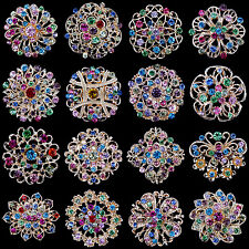 Lot 16 pc Mixed Vintage Style Golden Rhinestone Crystal Brooch Pin DIY Bouquet  picture