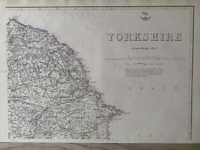 1863 North East Yorkshire Original Antique Hand Coloured Weekly Dispatch Map picture