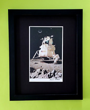 NORMAN ROCKWELL + THE EAGLE APOLLO 11 + CIRCA 1970'S + SIGNED PRINT FRAMED picture