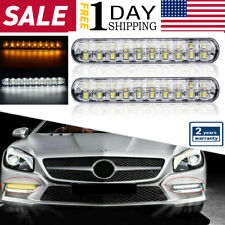 2x DRL LED Headlight Strip Light Daytime Running Sequential Turn Signal Lamp USA picture