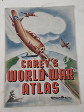 Vintage 1940's Carey's World War Atlas Book picture