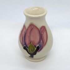 Vintage William Moorcroft Small Vase Floral Magnolia Tulip Glazed 4” Collector picture