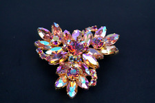 Vintage JULIANA D&E Pink Glass Rhinestone Flower Pin Brooch~ Beautiful picture