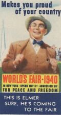 1940's World's Fair New York Elmer Poster Stamp Original F63 picture