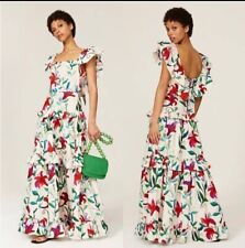 La Double J Scarlett Ruffle Floral Maxi Dress Sz Medium MSRP $1150 picture