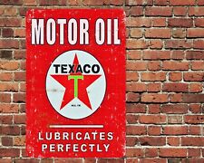 Texaco Motor Oil Lubricates Sign Aluminum Metal 8