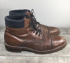 Johnston & Murphy Karnes 20-8856 Distressed Leather Brown Mens Boots Size 12 picture