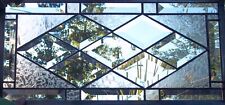 Stained Glass Window Diamond Beveled Antique style clear customizable picture