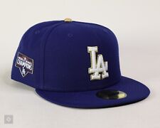 New Era Los Angeles Dodgers LA 2020 World Series 59FIFTY Fitted Hat Blue Size 8 picture