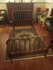 RARE ANTIQUE JENNY LIND HEIRLOOM SPINDLE CHERRY WOOD BED OLD WOODEN SPOOL picture
