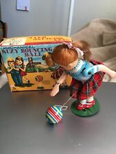 VINTAGE JAPAN TPS SUZIE BOUNCING BALL TI LITHO WIND UP IN ORIGINAL BOX picture