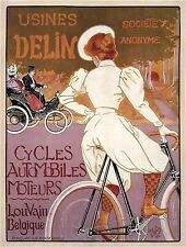 Vintage French Bicycle Advertising Poster Giclee Paper Giclee 24x30 Inches picture