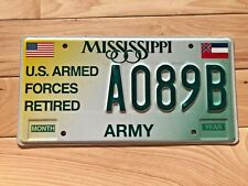 Mississippi US Armed Forces Retired Army License Plate picture