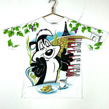 Vintage Pepe Le Pew Looney Tunes Wild Oats T-Shirt Large 1993 Cartoon Aop 90s picture