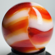 ~9/16 .57” Peltier Ruby Bee Red Pinched Zebra NLR Rainbo Vintage Marbles picture