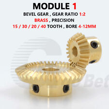 Bevel Gear Module 1 Brass 15/20/30/40 Tooth 90° 1:2 Pairing Miter Gear Precision picture