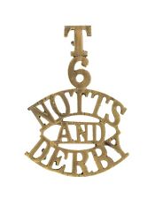 T 6 Notts And Derby Shoulder Title Brass Metal picture