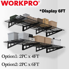 WORKPRO 2-Pack 2 X 4FT/6FT Garage Wall Shelving Heavy Duty Wall Mounted Shelving picture