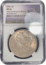 1896 $1 Morgan Silver Dollar NGC MS64 Toned - Great Northwest / Gene L. Henry picture
