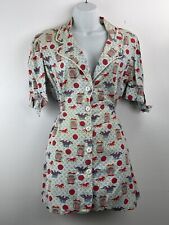 Vintage 40s 50s JCPenney Fashions Patriotic American Flag Dress JC Penny picture