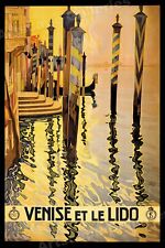 1920s Venice Italy Venise et le Lido Vintage Style Travel Poster - 24x36 picture