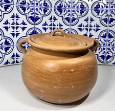 Vintage Mexican Red Clay Bean Pot With Lid LEAD FREE OLLA DE BARRO SIN PLOMO picture