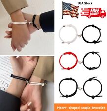2PCS Heart-Shaped Magnetic Couple Bracelet To Attract Matching Lovers Gifts USA picture