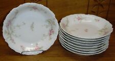 9 Bawo & Dotter Elite Limoges Pink Floral Porcelain Coupe Soup Bowls - 7 3/4