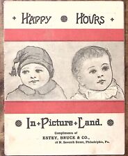 1880s HAPPY HOURS IN PICTURE LAND THREE LITTLE PIGS ESTEY ORGAN ADVERTISINGZ5409 picture