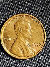 1972 Penny Errors No Mint Mark, Struck Off Center, Letters On Rim, Rare picture