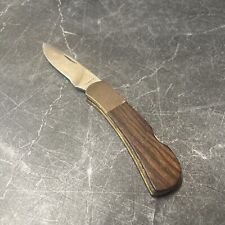 Vintage GERBER Lockback Knife-#97223 w/Wood Handles and Brass Bolsters picture