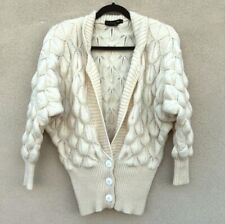 IB Diffusion Vintage Knit V Neck Batwing Sleeves Button Down Wool Cardigan - S picture