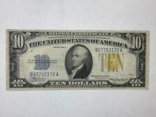 1934 a 10 Dollar Bill North Africa Silver Certificate Yellow $10 WWII (#1099) picture