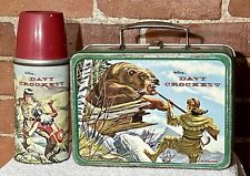 Rare Vintage Davy Crockett 1950's Collectible Metal Lunchbox Kit And Thermos picture
