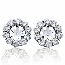 2Ct Round Lab-Created Diamond 14K White Gold Stud Surprise Jackets Earrings Her picture