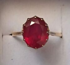 Real 4 Karrot Thai Ruby 9k Solid Yellow Gold Ring Finger Size 7 picture