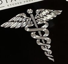 Medical Caduceus Car Tag Engraved Diamond Etched License Plate Nurse Doctor Gift picture