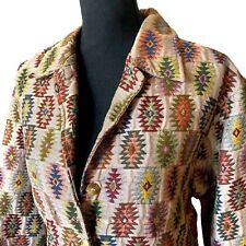 Vintage Southwest Geo Tapestry Jacket Keren Hart Multicolor Womens SZ M picture