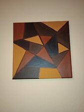 Handpainted Brown Geometric Abstract Original Acrylic Painting On Canvas OOAK picture