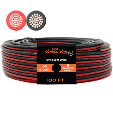 14 Gauge 100 Feet Speaker Wire Red Black Zip Cable Copper Clad Car Stereo picture