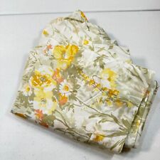 vintage stevens sheet set twin yellow flowers cotton blend usa mcm retro picture