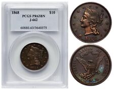 1868 $10 Dollar Proof Judd-662 PCGS PR63BN Pollock-735 Low R.7 Only 10-12 Exist picture