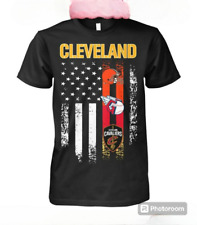 NEW ARRIVAL Cleveland Guardians Browns Cavaliers Patriot Fan American T-Shirt picture