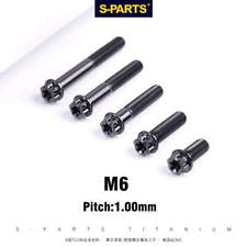 2x M6 x10-120mm Standard Titanium Flange bolts screws Black for motorcycle picture