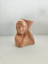 Vintage Hull Pottery Lady Vase U.S.A. 208 Pink Water Carrier Bearer Vessel picture