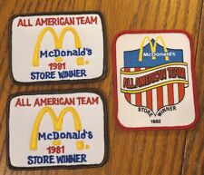 McDonald's ALL AMERICAN TEAM STORE WINNER 1981, 1982 PATCHES SET OF 3. 3X4