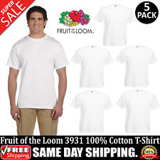 5 PACK OF FRUIT OF THE LOOM Adult HD Cotton T-Shirt Blank T Shirt 3931 S-6XL picture