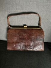 Vintage Bellestone Alligator Crocodile Leather Handbag Purse Bag USA picture