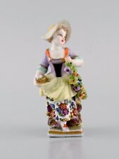 Augustus Rex, Germany. Antique hand-painted porcelain figure. Girl with flowers  picture